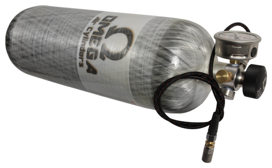 Omega 75 cu/ft 4500psi Tank w/ HP3 Valve, Hose and QC's