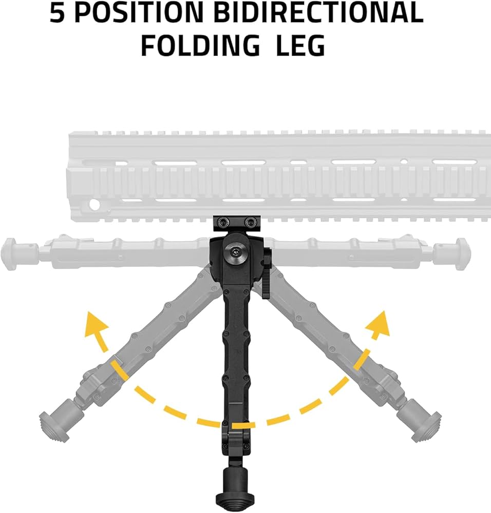 5-Position Lightweight Picatinny Bipod 7”-9”